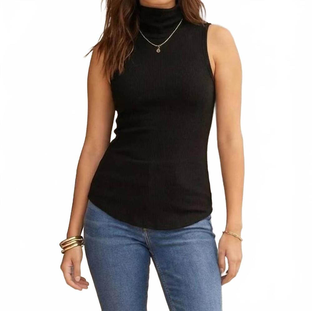 NEW FIFTEEN TWENTY sleeveless turtleneck top in black
